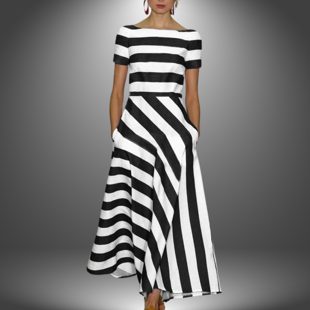 Women's Summer Stripe Dress | Lightweight Fabric, A-Line Skirt 3