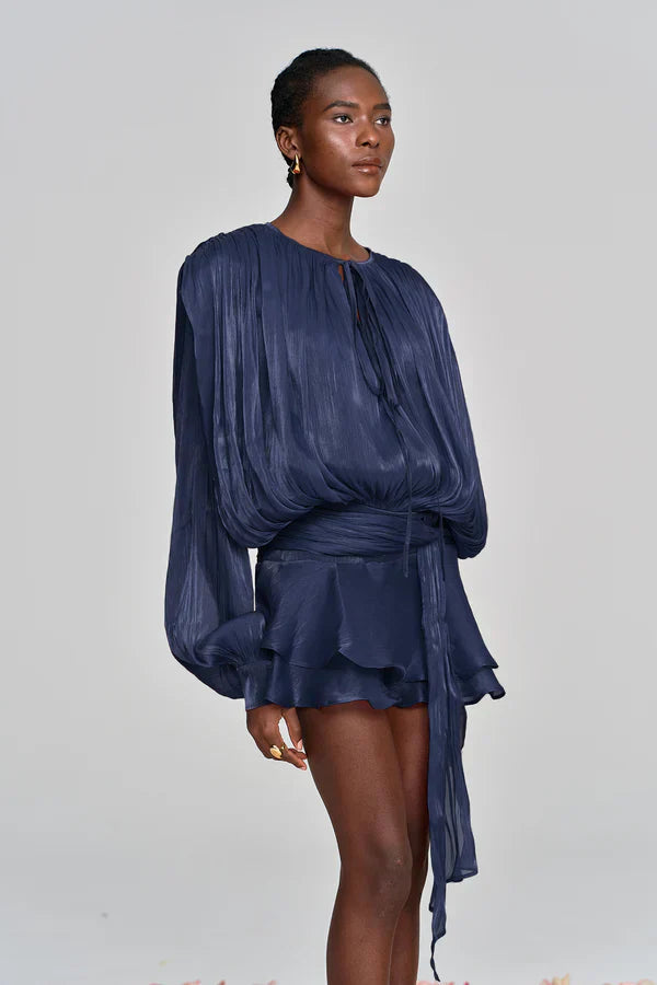 Ava | Women's Summer Ruffle Mini Dress with Balloon Sleeves 7