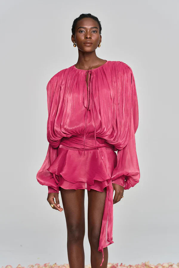 Ava | Women's Summer Ruffle Mini Dress with Balloon Sleeves 9