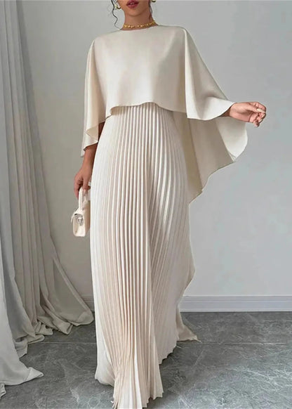 Blythe | Elegant Women's Pleated Cape Maxi Dress 0