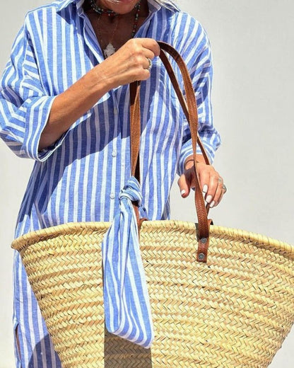 Daisy | Women's Summer Striped Midi Shirt Dress 3