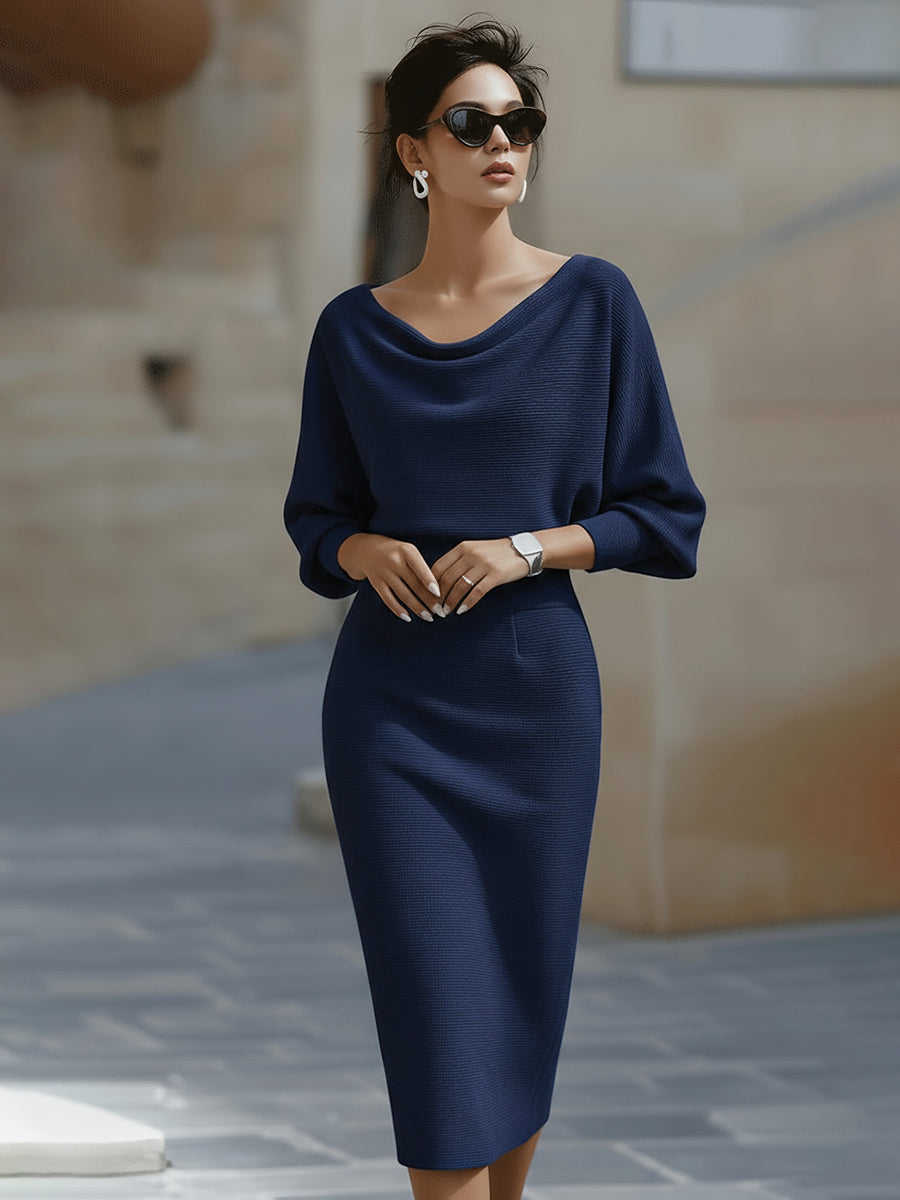 Evelyn | Women's Black Midi Bodycon Dress 4