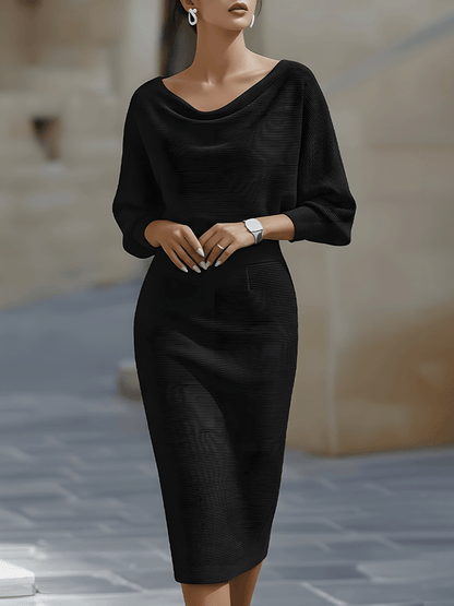 Evelyn | Women's Black Midi Bodycon Dress 5