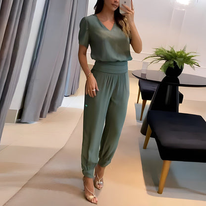 Fiona | Women's Loungewear V-Neck Two-Piece Set 2