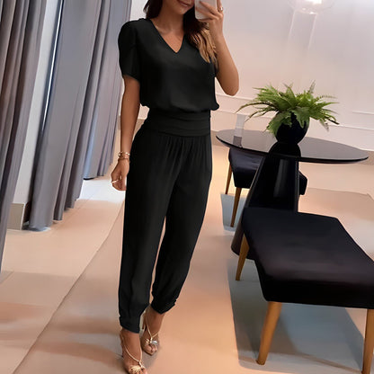 Fiona | Women's Loungewear V-Neck Two-Piece Set 3