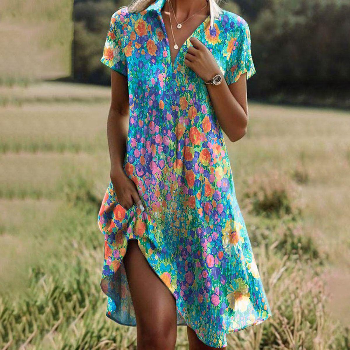 Fiona | Women's Summer Printed Midi Dress 0