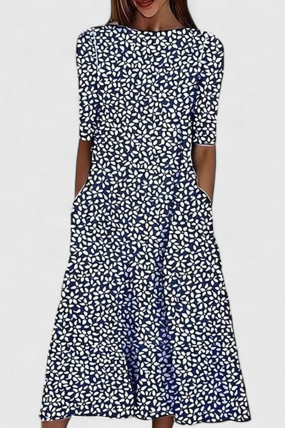 Fiona | Women's White Summer Dress with Botanical Print and Pockets 2