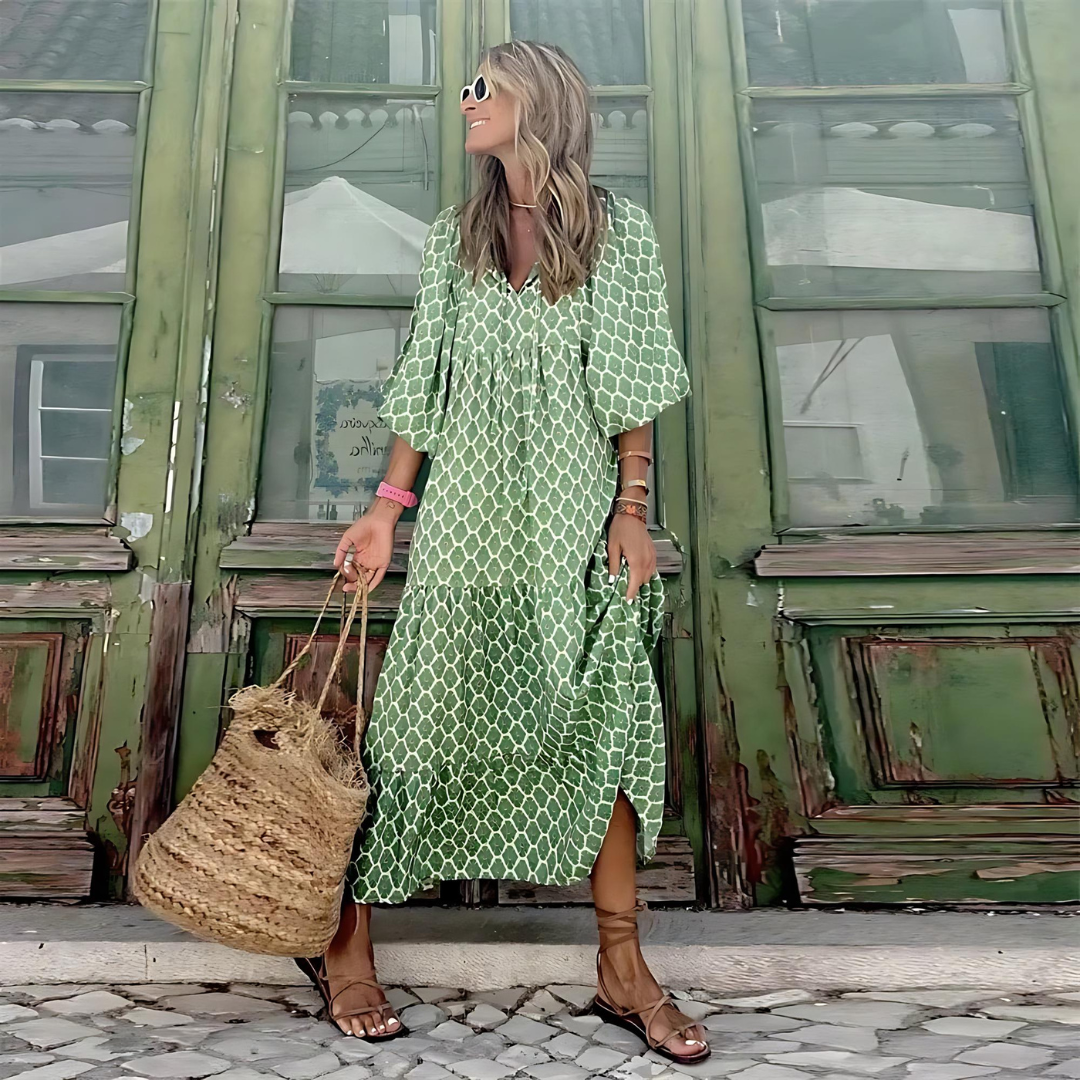 Gina | Women's Printed Flowing Maxi Dress 5
