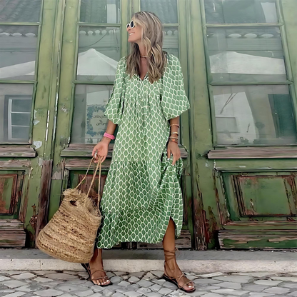 Gina | Women's Printed Flowing Maxi Dress 5