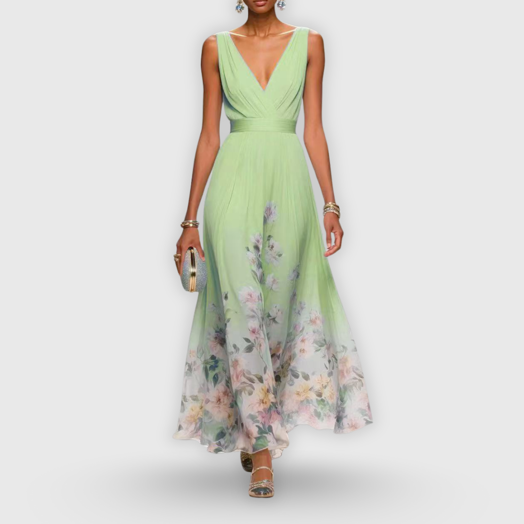 Jade | Women's Floral V Neck Maxi Dress for Summer Occasions 3