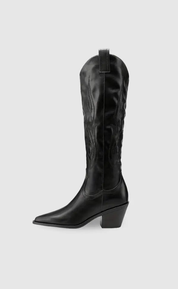 Kira | Women's Classic Black Knee-High Western Boots 0