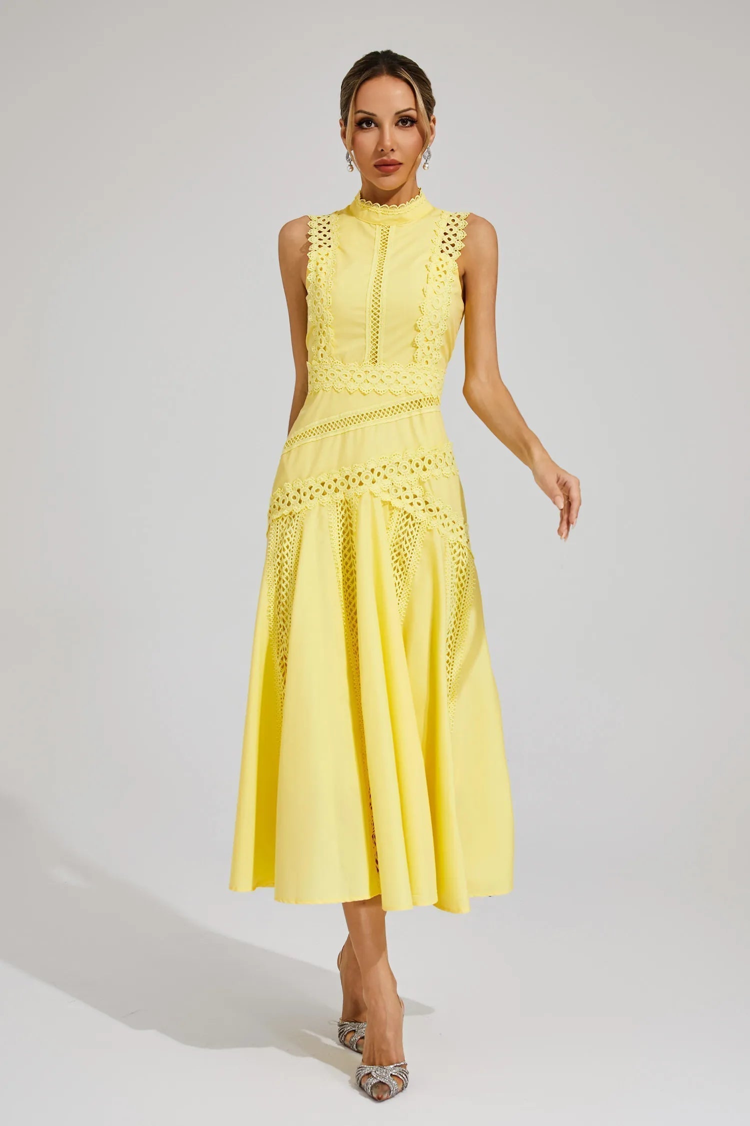Lina | Elegant Women's Summer Lace Midi Dress 0
