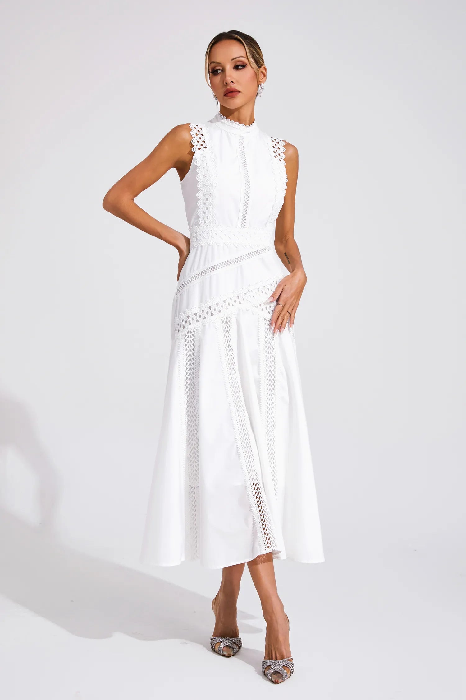 Lina | Elegant Women's Summer Lace Midi Dress 1
