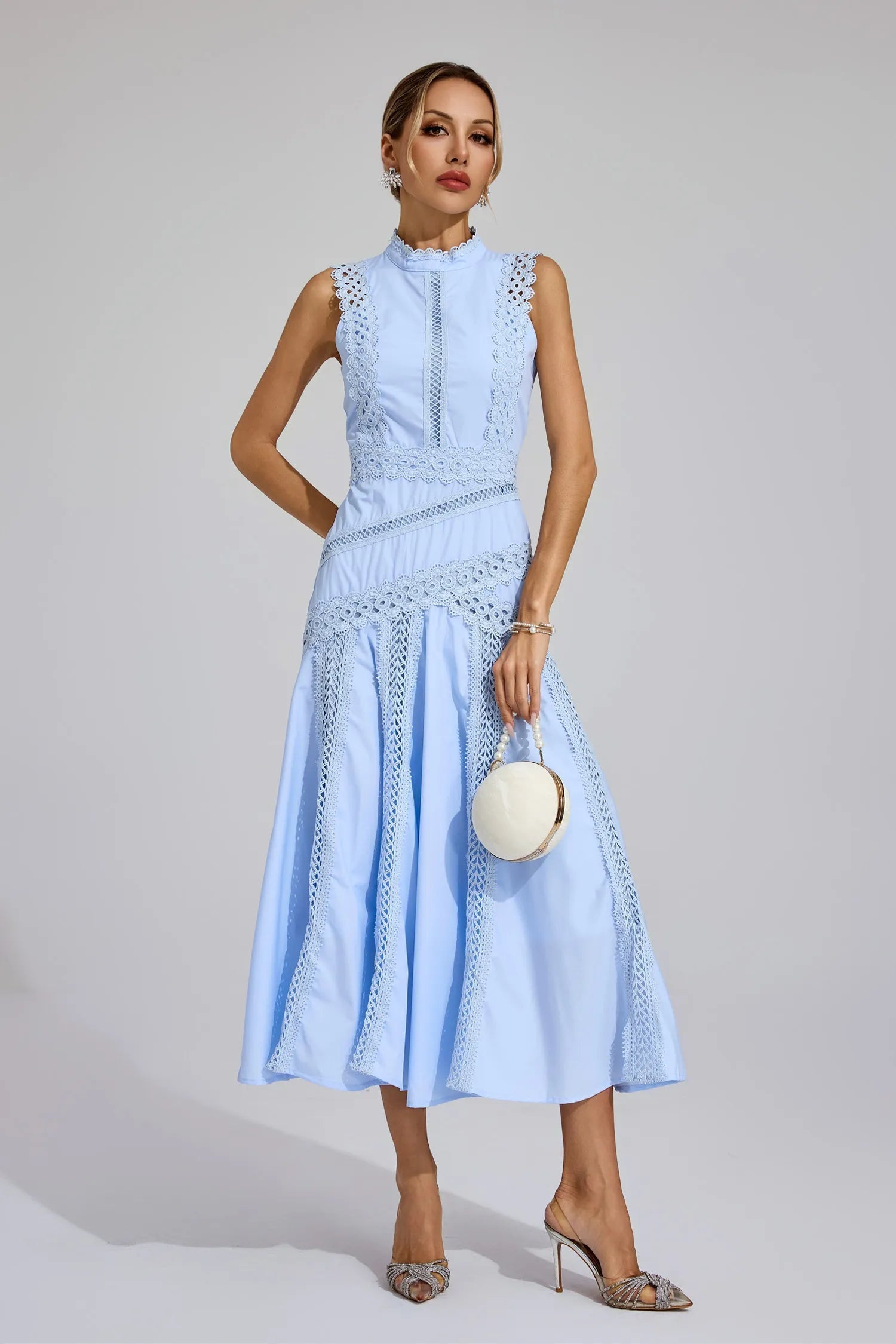 Lina | Elegant Women's Summer Lace Midi Dress 2