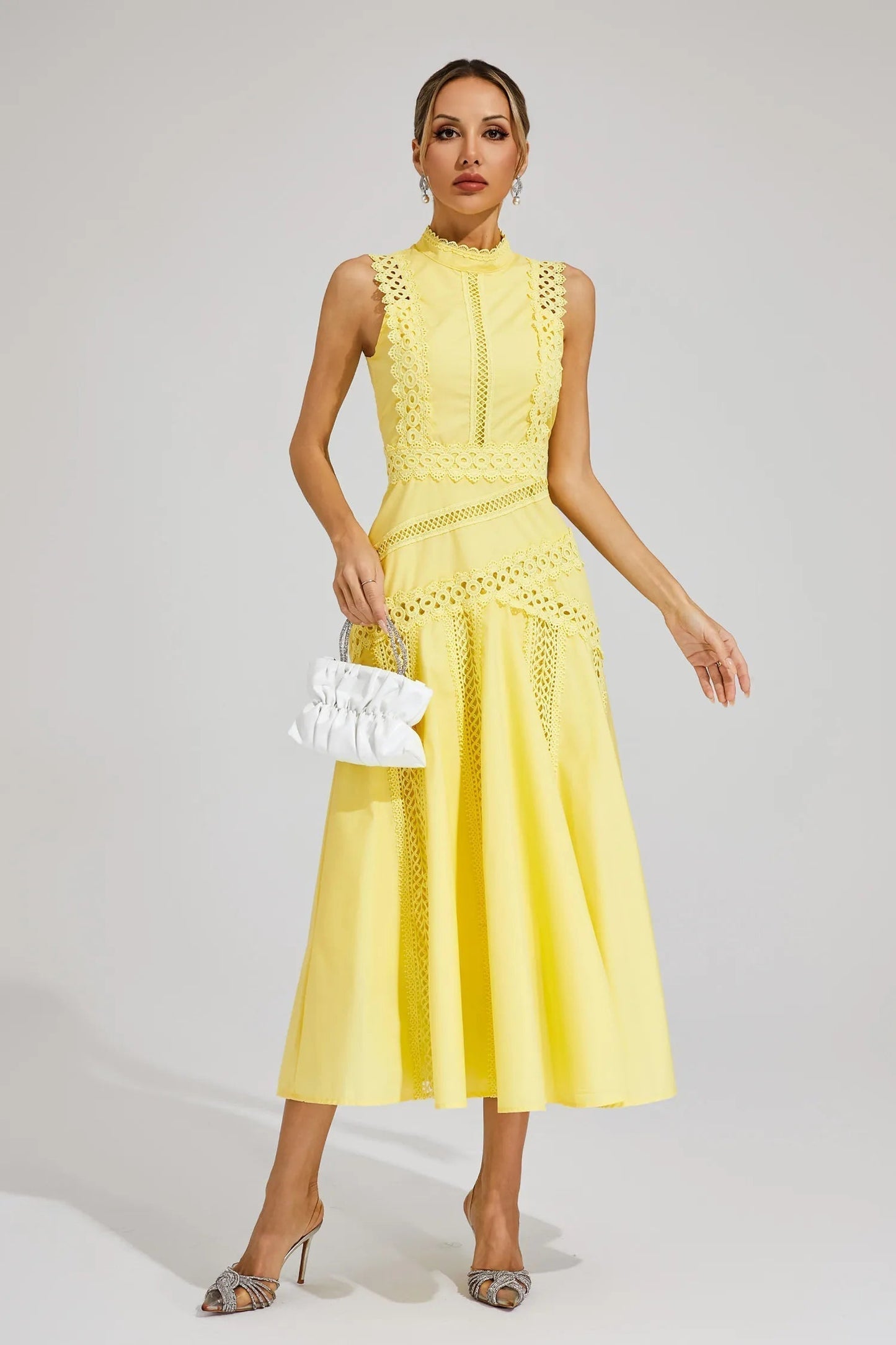 Lina | Elegant Women's Summer Lace Midi Dress 4