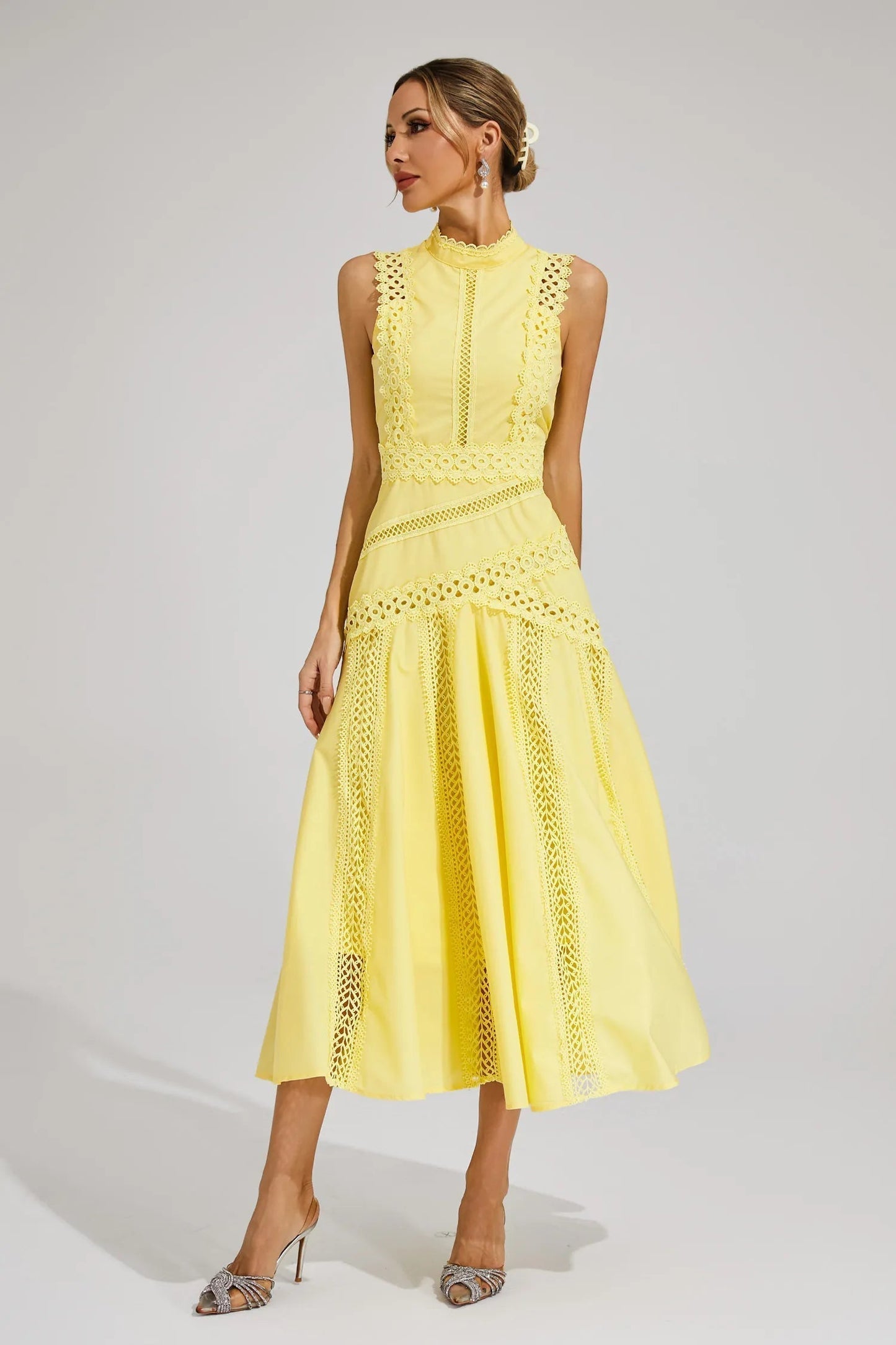 Lina | Elegant Women's Summer Lace Midi Dress 5