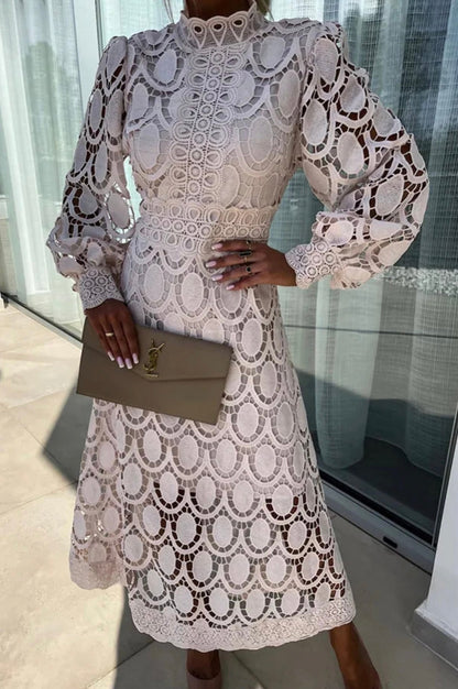 Mara | Women's White Lace Cocktail Dress 7