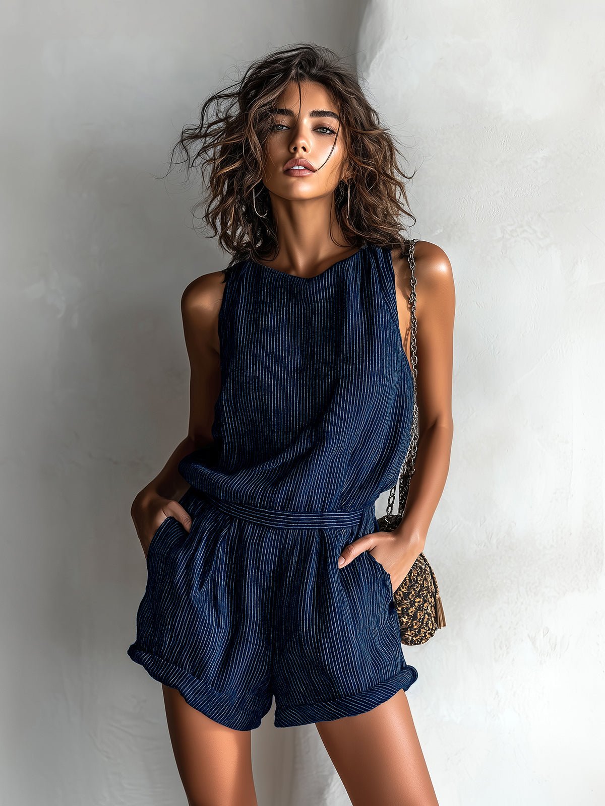 Mila | Women's Striped Linen-Blend Jumpsuit 2