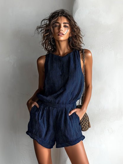 Mila | Women's Striped Linen-Blend Jumpsuit 2