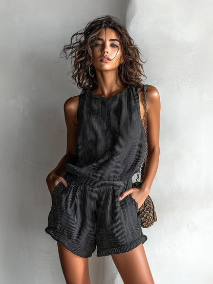 Mila | Women's Striped Linen-Blend Jumpsuit 5