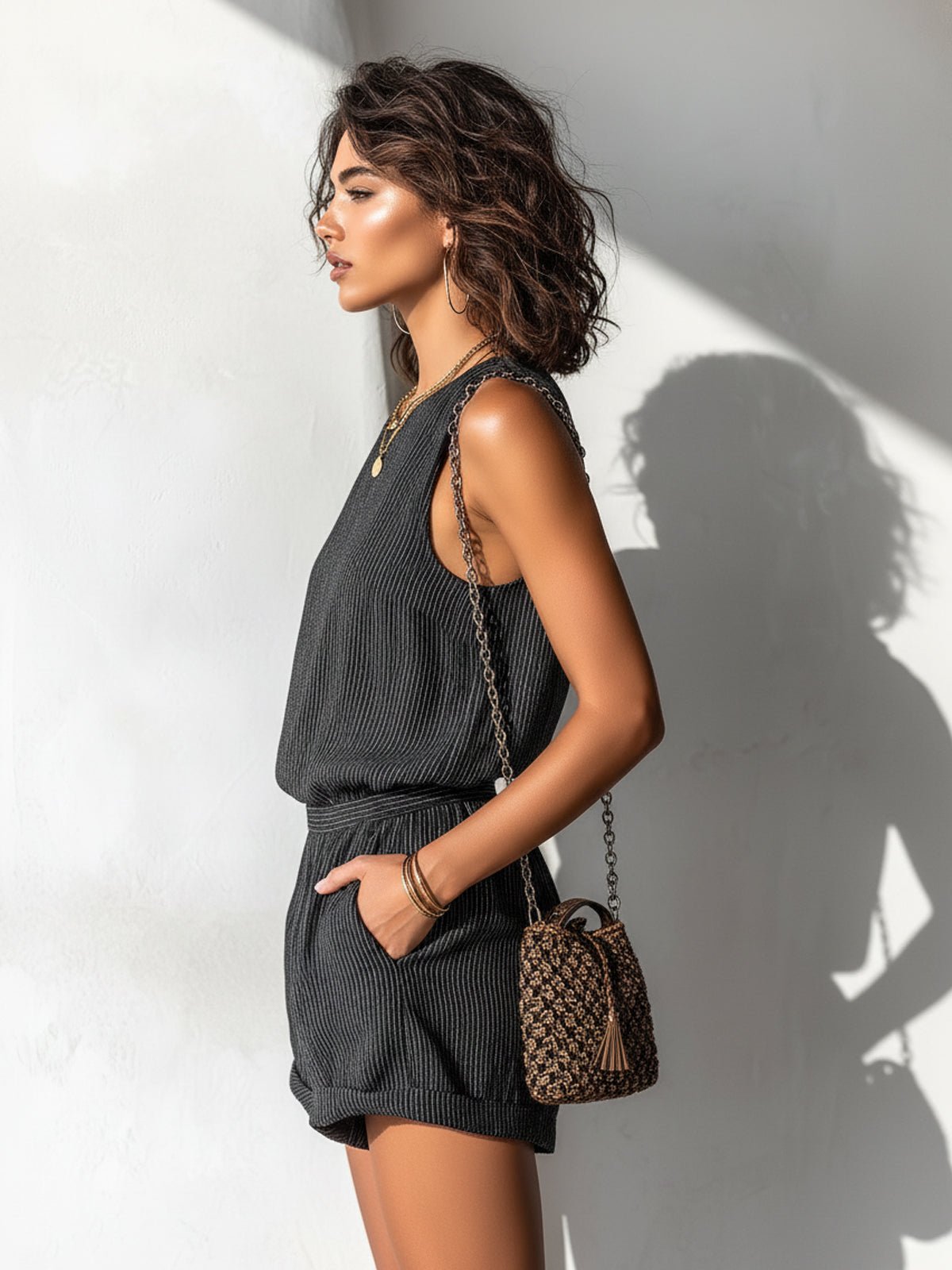 Mila | Women's Striped Linen-Blend Jumpsuit 6