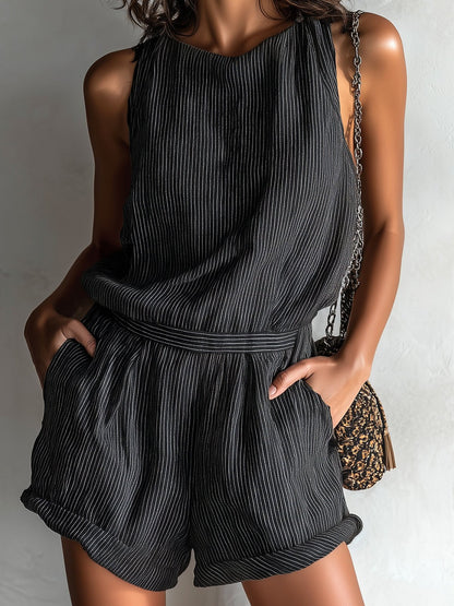 Mila | Women's Striped Linen-Blend Jumpsuit 8