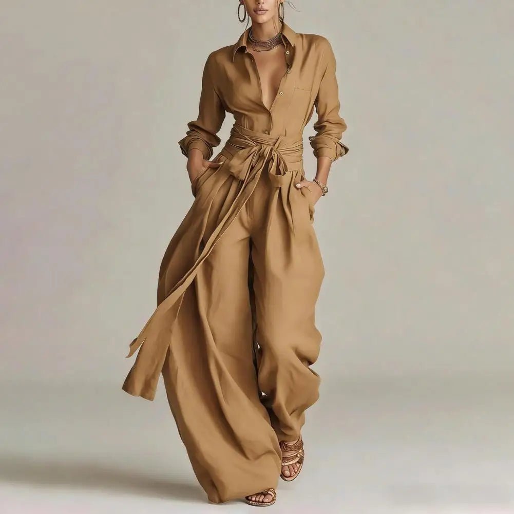 Olivia | Women's Linen High-Rise Wide-Leg Co-Ord Set 1