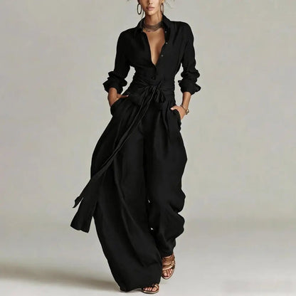 Olivia | Women's Linen High-Rise Wide-Leg Co-Ord Set 3