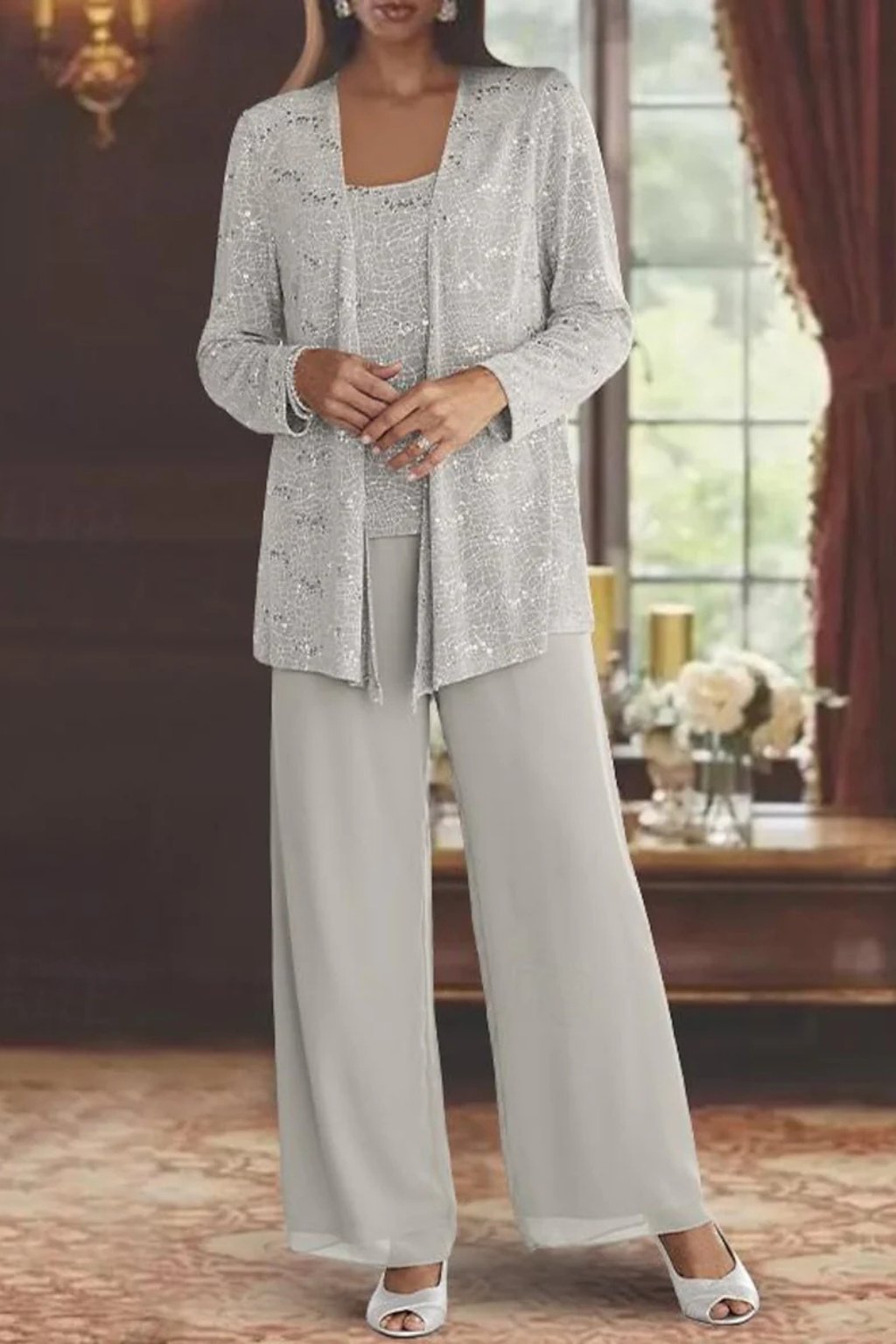 Phaedra | Women's Sequin Three-Piece Suit Set 1