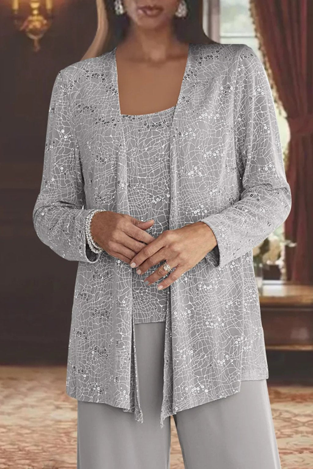 Phaedra | Women's Sequin Three-Piece Suit Set 2