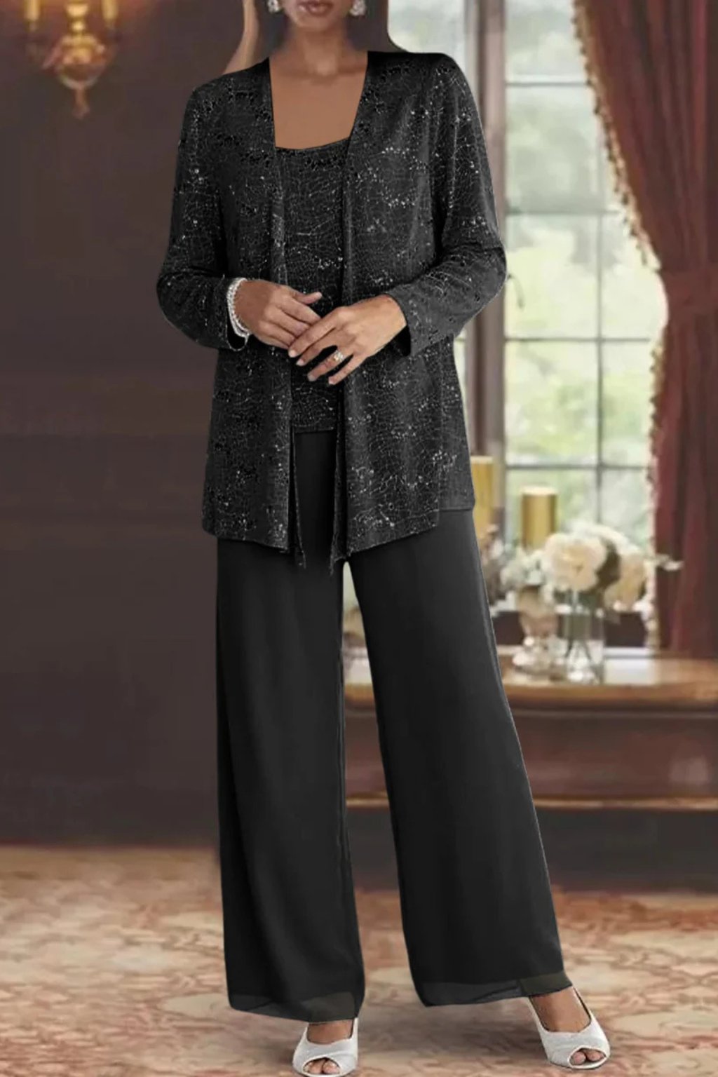 Phaedra | Women's Sequin Three-Piece Suit Set 5