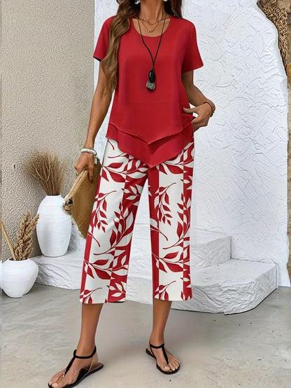 Poppy | Women's Loungewear Botanical Print Two-Piece Set 2