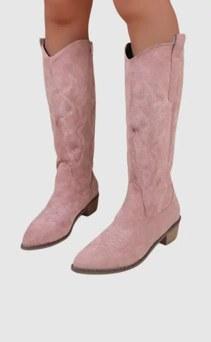 Sierra | Women's Suede Cowboy Boots with Intricate Embroidery 1