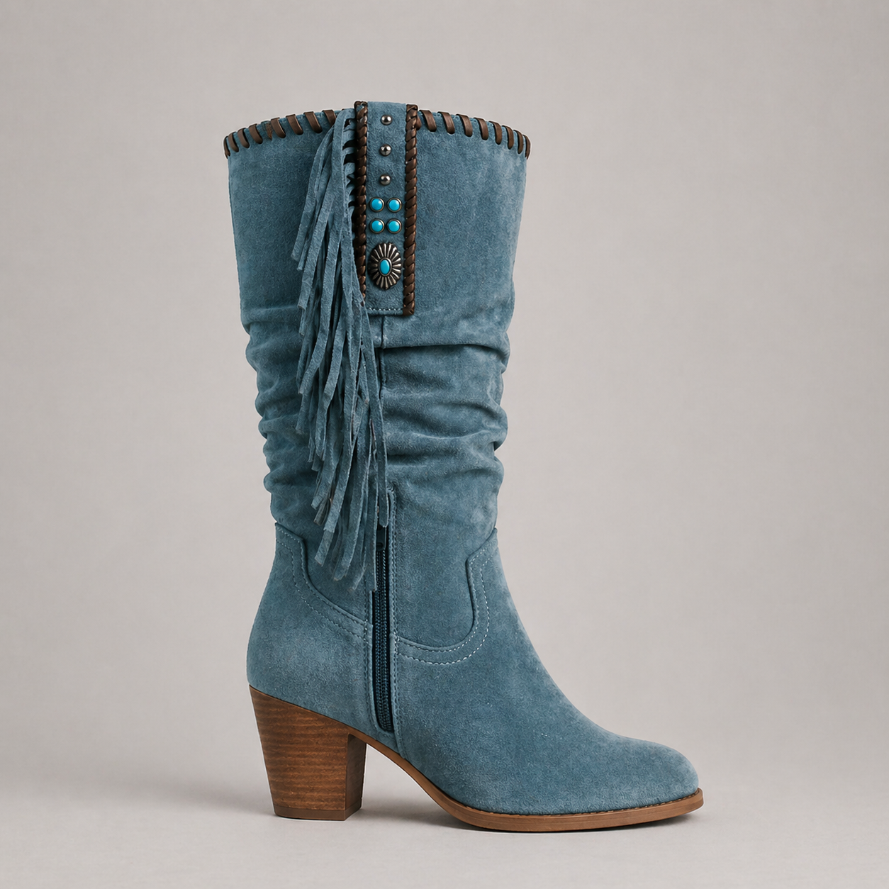 Wendy | Women's Mid-Calf Cowboy Fringe Boots 4