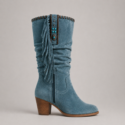 Wendy | Women's Mid-Calf Cowboy Fringe Boots 4