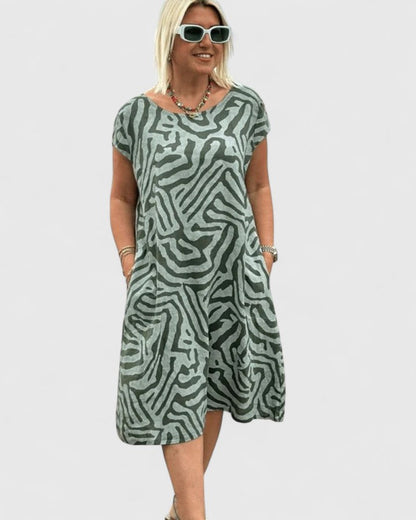 Women's A-Line Summer Dress | Flared Sleeves, Comfortable Fit 0