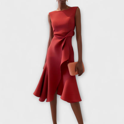 Women's Asymmetrical Midi Dress | Elegant Flowing Fabric, Perfect for Cocktail and Formal Occasions 0