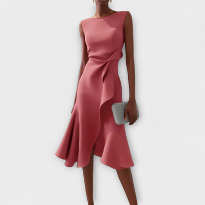 Women's Asymmetrical Midi Dress | Elegant Flowing Fabric, Perfect for Cocktail and Formal Occasions 3