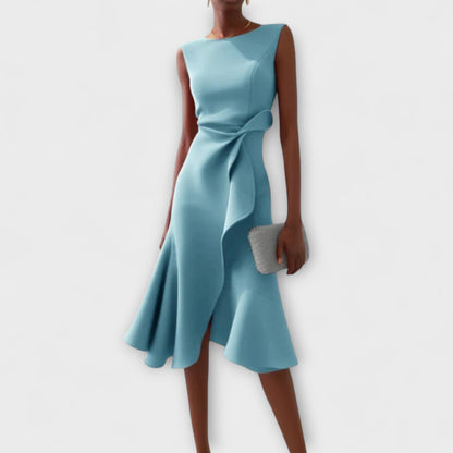 Women's Asymmetrical Midi Dress | Elegant Flowing Fabric, Perfect for Cocktail and Formal Occasions 4