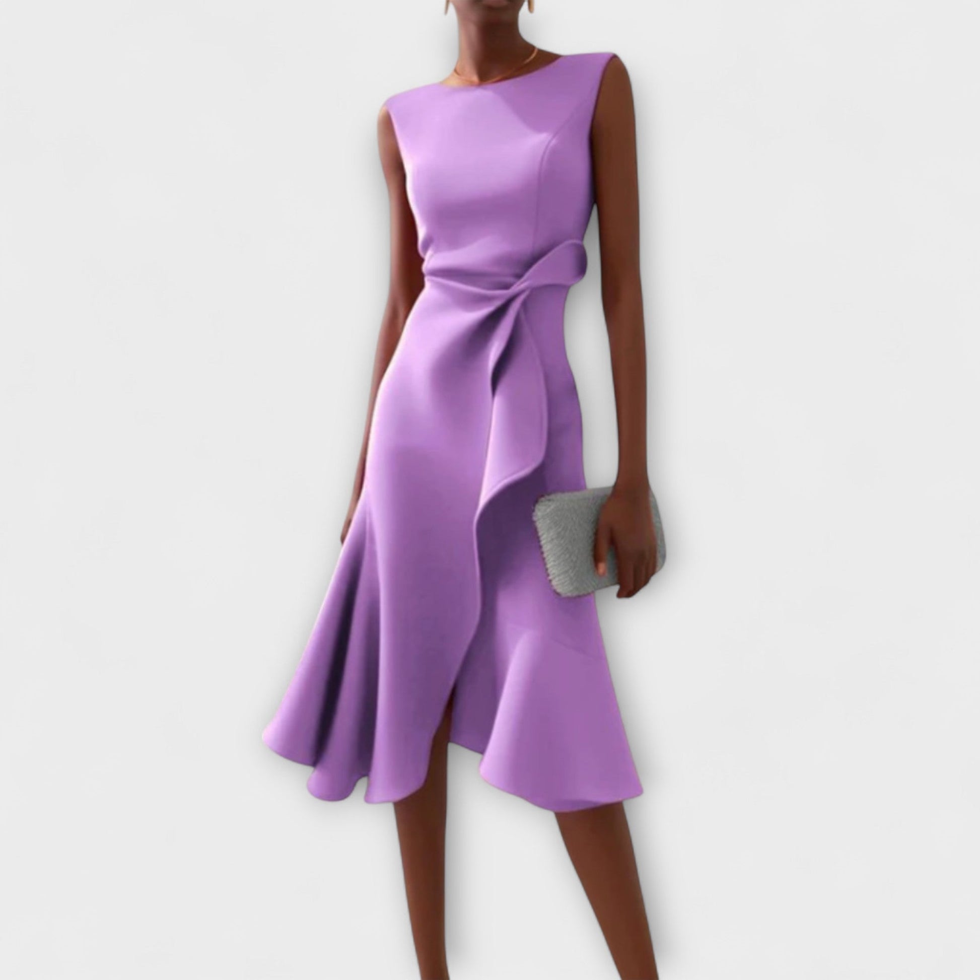 Women's Asymmetrical Midi Dress | Elegant Flowing Fabric, Perfect for Cocktail and Formal Occasions 5