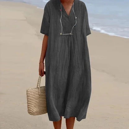 Women's Black Midi Dress | Soft Breathable Fabric, Elegant Summer Style 2