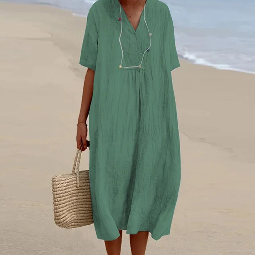 Women's Black Midi Dress | Soft Breathable Fabric, Elegant Summer Style 6