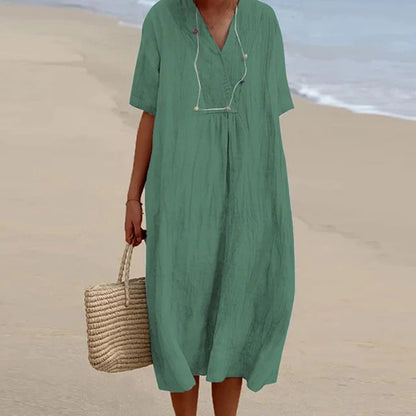 Women's Black Midi Dress | Soft Breathable Fabric, Elegant Summer Style 9