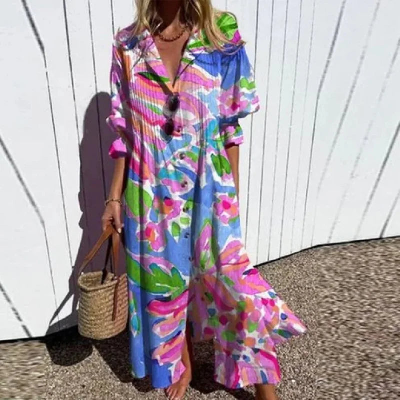 Women's Bohemian Maxi Dress | Lightweight, Flattering Fit for Summer 2