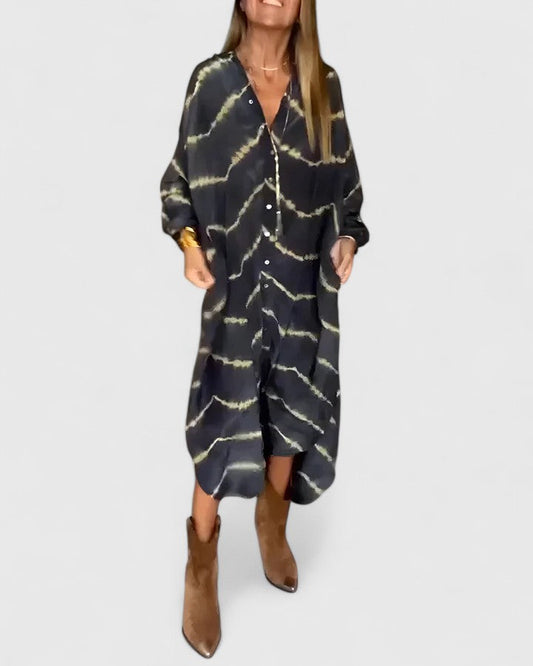 Women's Bohemian Striped Maxi Dress | Flattering Deep V-Neck, Lightweight Summer Style 0