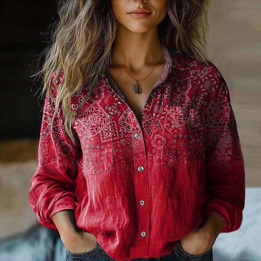Women's Bohemian Vintage Blouse | Lightweight Fabric, Relaxed Fit, Unique Prints 0
