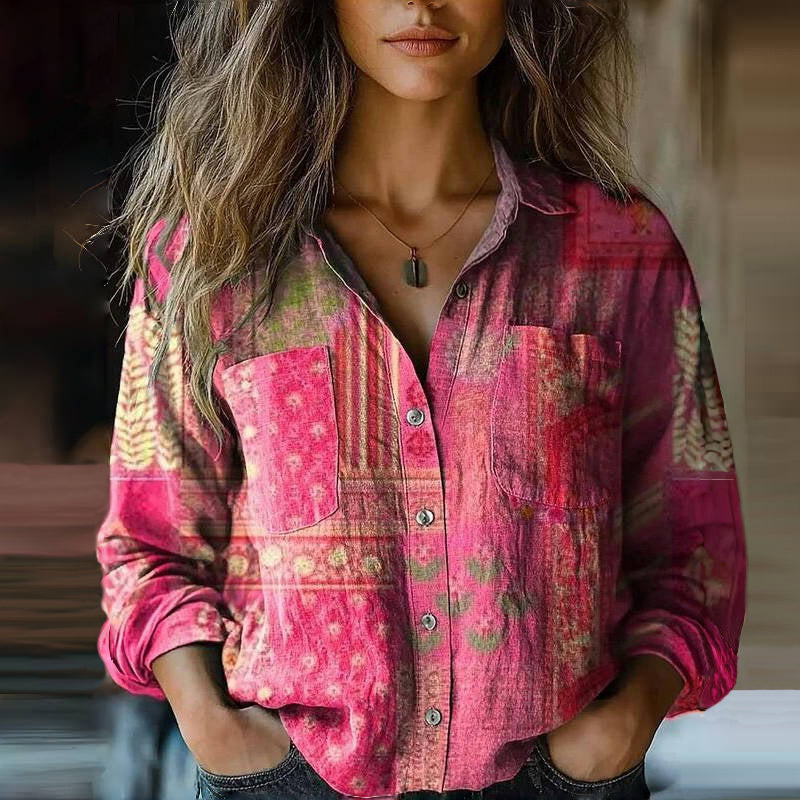 Women's Bohemian Vintage Blouse | Lightweight Fabric, Relaxed Fit, Unique Prints 3