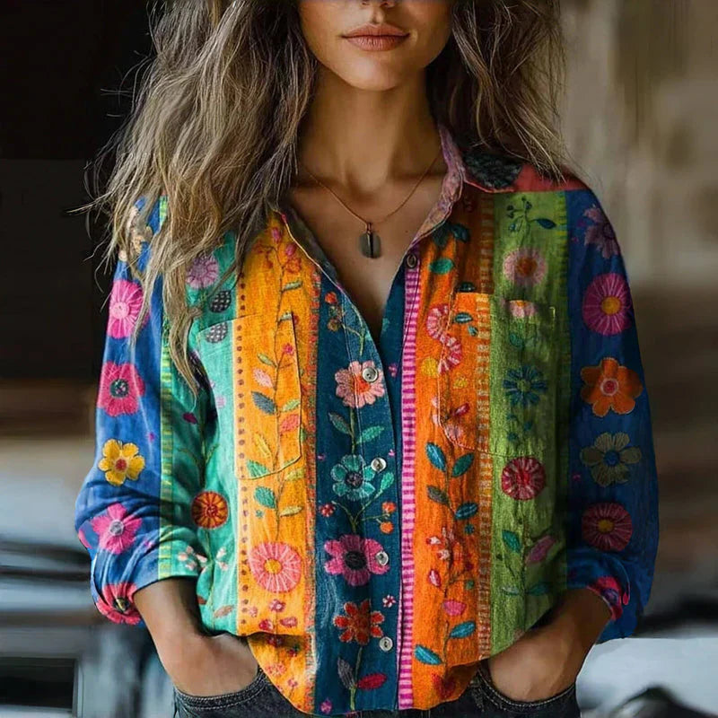Women's Bohemian Vintage Blouse | Lightweight Fabric, Relaxed Fit, Unique Prints 4