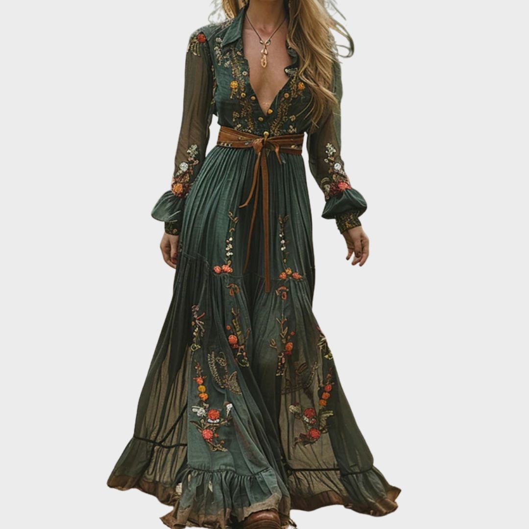 Women's Boho Maxi Dress | Floral Embroidery, Lightweight Summer Style 1
