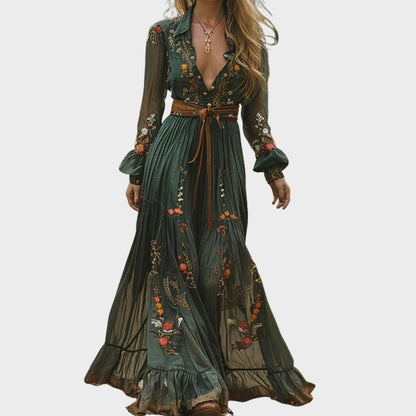 Women's Boho Maxi Dress | Floral Embroidery, Lightweight Summer Style 1